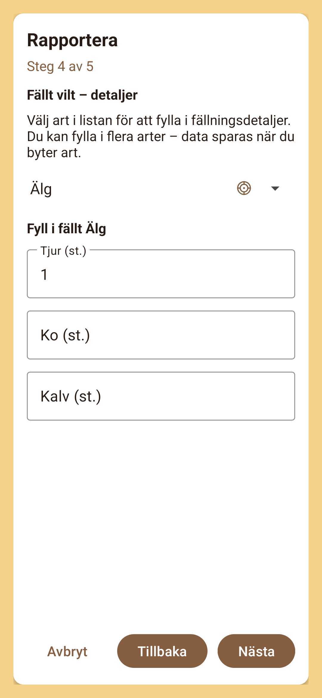 Steg 4 – Fällt vilt